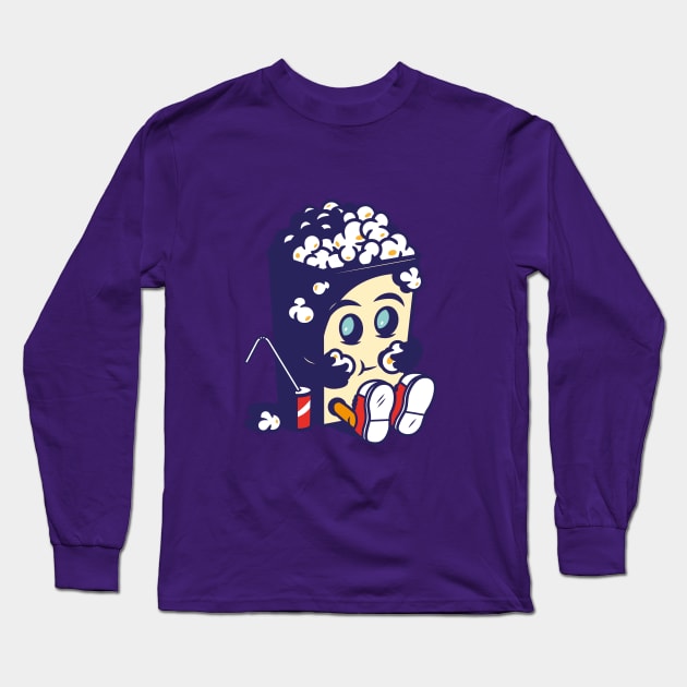 Movie Fan Popcorn Monster Long Sleeve T-Shirt by propellerhead